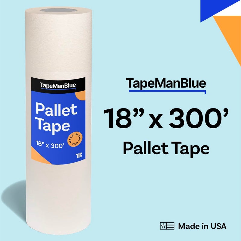 TapeManBlue Pallet Tape for Screen Printing, 18 Inch x 300 Foot Roll, Made in USA, Heavy Duty Platen Masking Tape with Clean Removal to Protect Screen Printing Surfaces and Extend Pallet Life - Image 2
